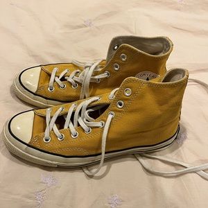 Mustard Yellow High Top Converse- size woman’s 10